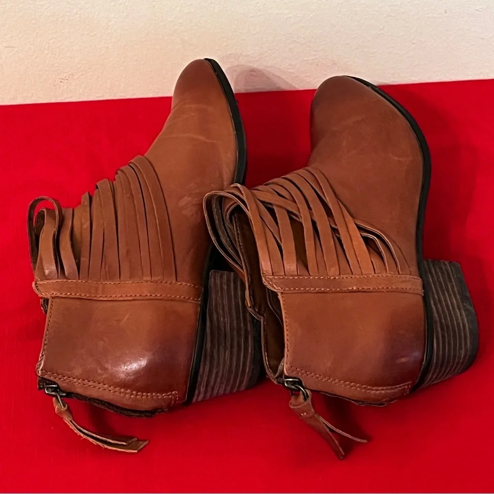 Clarks Spye Celeste Casual Brown Leather Zip Western Ankle Boots